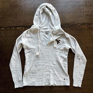 West Virginia Mountaineers Chiliwear Women's Gray Knit Hoodie Sweatshirt Size M